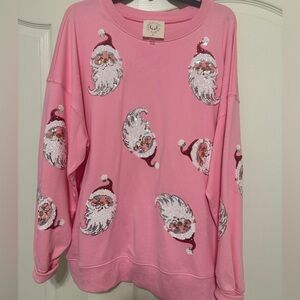 Fantastic Fawn Pink Santa Sweatshirt